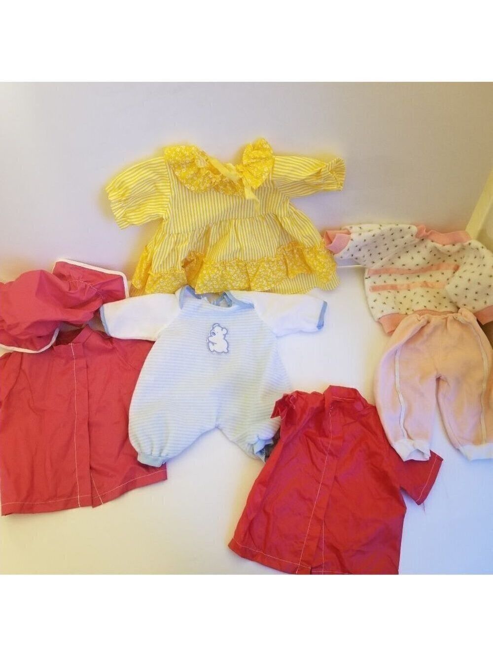 Baby Doll Clothes Dress, Sleeper, Two Piece Outfit, Two Raincoats, One Rain Hat